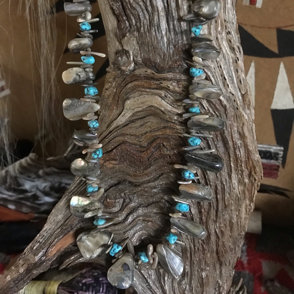 Turquoise and abalone necklace